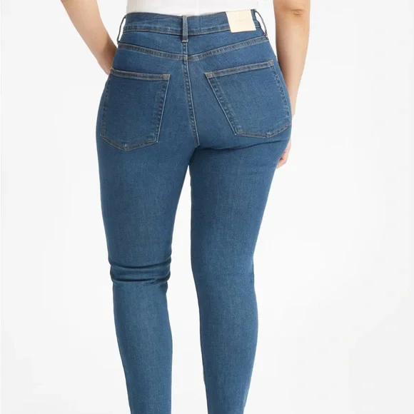 Everlane High Rise Curvy Skinny Jeans, black denim, size 33 crop - Picture 8 of 8